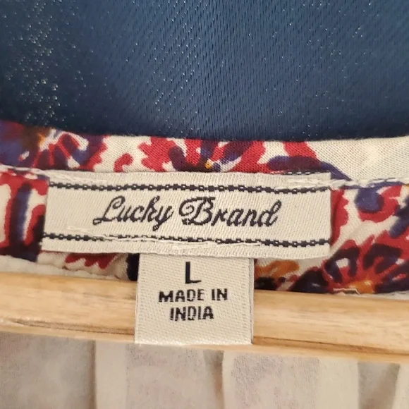 Lucky Brand, Floral Print With Drawstring Waist Dress, Size L, - Picture 4 of 11